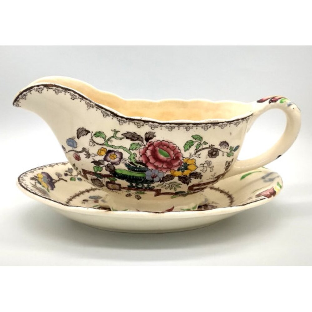 Mason's Ironstone Gravy Boat with Underplate - Nabob